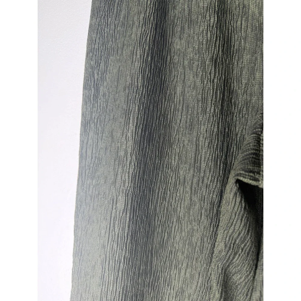 Eileen Fisher green Crinkle Textured Tunic Top and Wide Leg Pant set xs/s